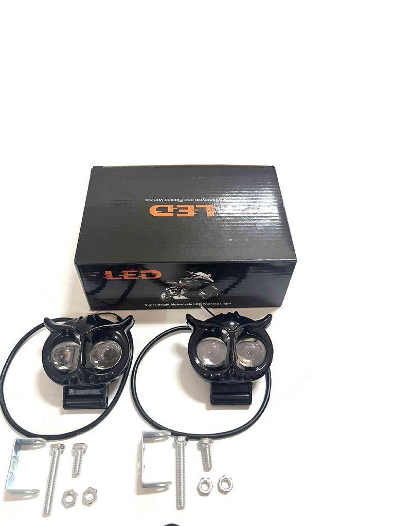 Motorcycles Led Headlight Spotlight Car Dual Color Owl Fog Light for Car Scooter Auxiliary Lamp Motorcycle Accessories Lights