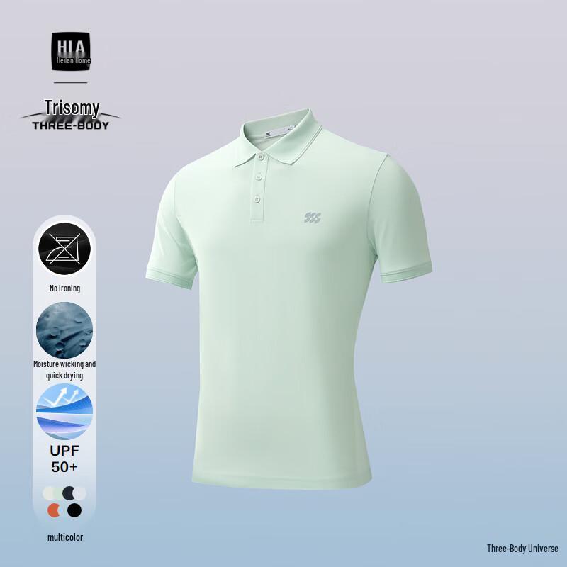 HLA Men s Three-Body Collaboration Short Sleeve Polo Shirt L