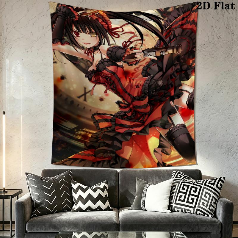 Kurumi Tokisaki Wall Tapestry Aesthetic Wall Hanging Printed Fabric Blanket Decorative Tapestries for Bedroom Living Room Home Decor