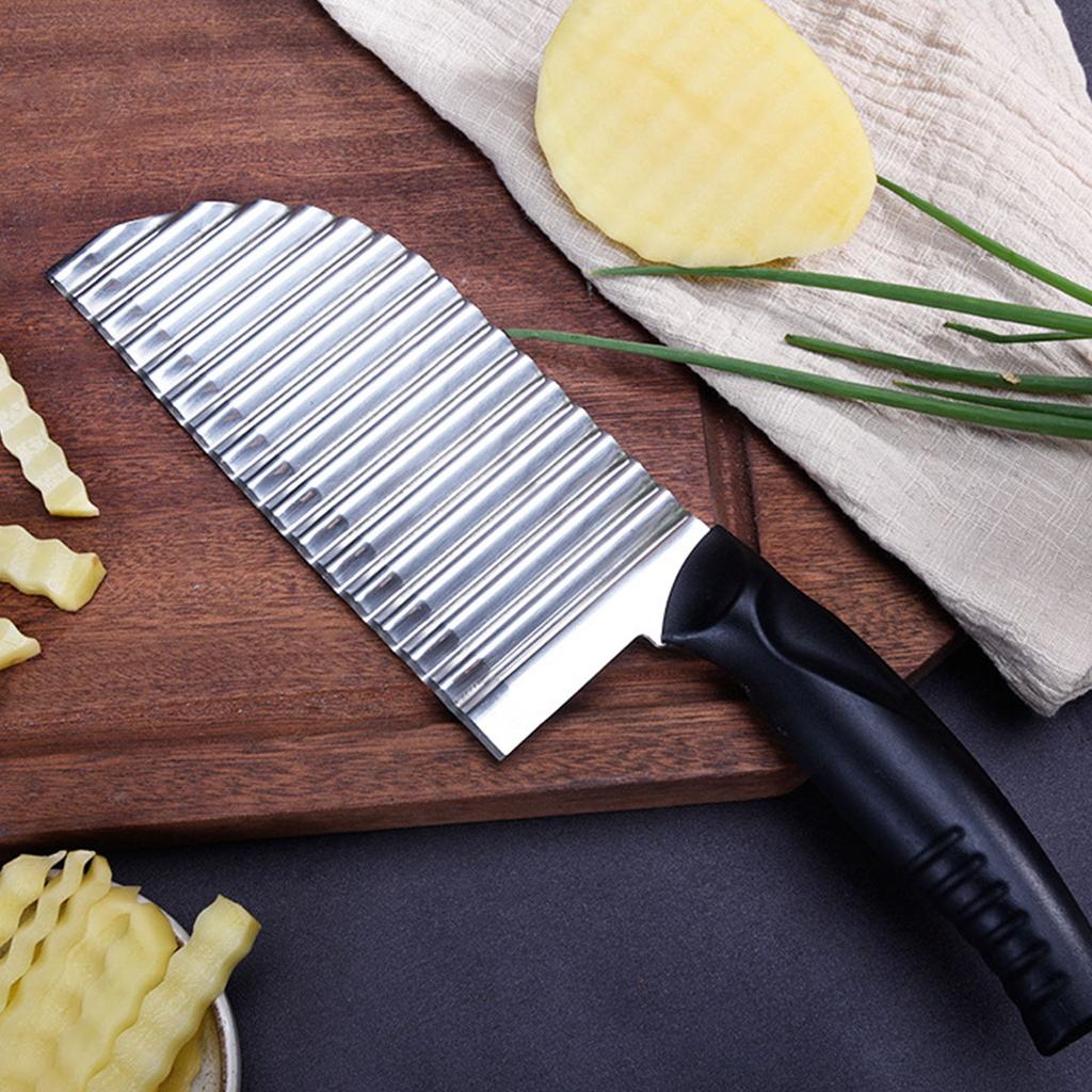 Crinkle Cutter For Veggies Potatoes, Crinkle Knife For Chopping Cucumber Carrot Fruit, Knife Stainless Steel For French Fries