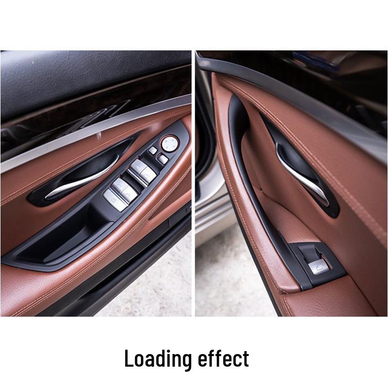 BMW 5 Series Interior Door Pull Handle Protective Cover Trim Sticker for 520/525/528/530 Models.