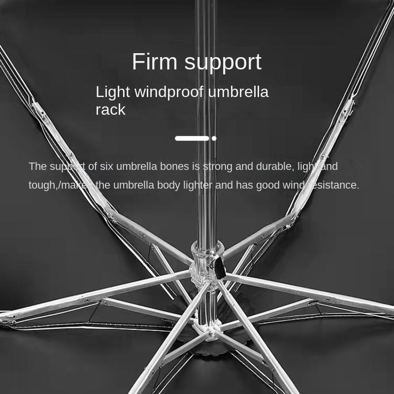 Ultraleichter Regenschirm mit 6 Knochen, UV-Anti-UV-Sonnenschirm, Mini-Taschenschirm, faltbar