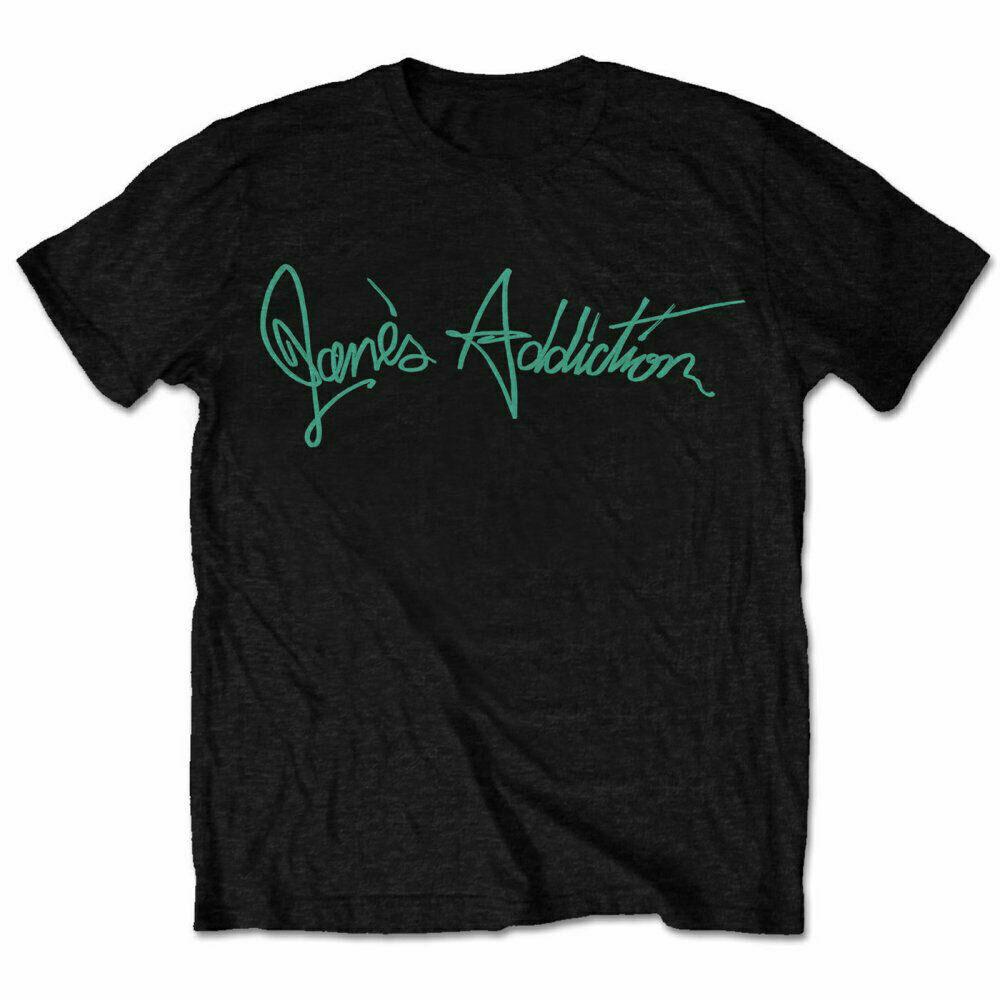 

Official Jane s Addiction Script Logo Mens Black T Shirt Janes Addiction Tee S разноцветный