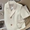 Summer Shorts Sleeve Women's Jacket Korean Fashion Notched Neck Office Work Blazer Women Casual Simple Suit Jackets