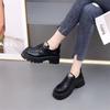 Thick-soled soft leather British style new lace-up small leather shoes retro thick-heeled single shoes
