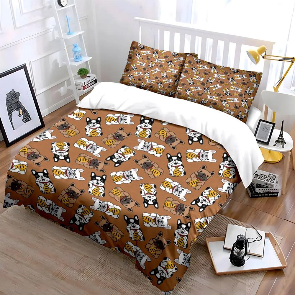 "Cartoon Dog Print Home Decor" Soft Comfortable Duvet Cover Bedding Set Included 1*Duvet Cover & 2*Pillowcases, gift