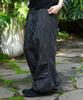 GLACK Gp139 Striped Linen Easy Pants (Black)