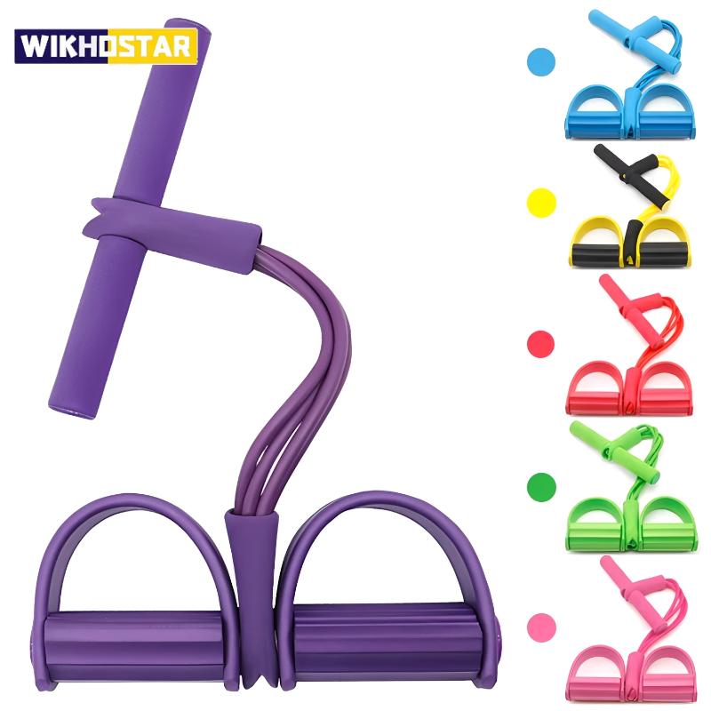 Four-Tube Pedal Tensioner Multi-Functional Household Fitness Equipment Yoga Abdominal Strengthening Elastic Band Tension Rope