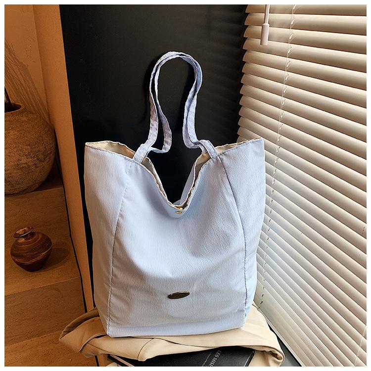 Canvas Bag Women's Large-capacity New Summer Versatile Casual Shoulder Bag College Student Class Tote Bag