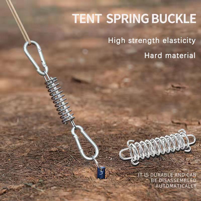 Portable Stainless Steel Tent Tension Spring Buckle Canopy Awning Rope Tensioner