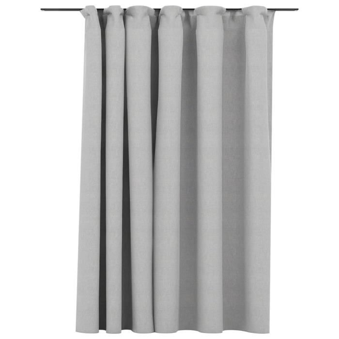 VidaXL Linen Look Blackout Curtain with Hooks Grey 290x245 Cm