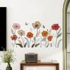 Watercolor Plant, Flower, And Butterfly Decorative Wall Stickers For Living Room TV Background Wall