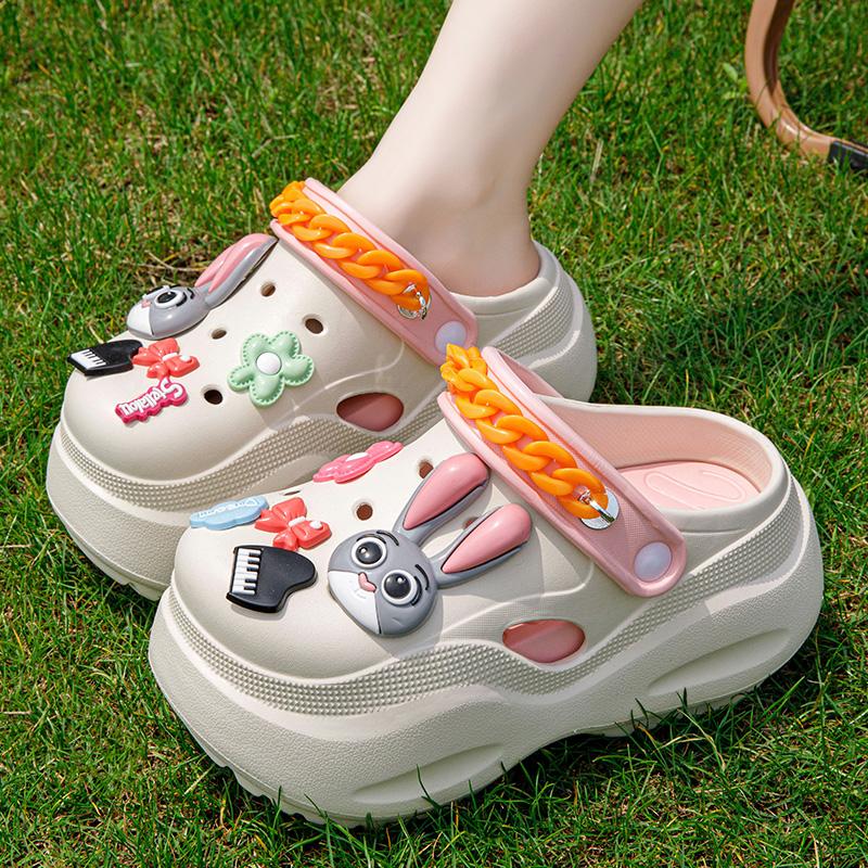 Новые женские симпатичные туфли на платформе с отверстиями нескользящие дышащие мягкие легкие босоножки тапочки гавайские бохо пляжные повседневные удобные тапочки 35-36 белый 1813₽