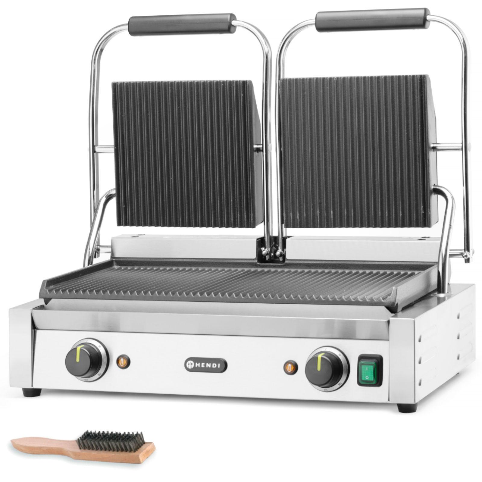 Kontaktgrill mit Doppelrillen 3600W Hendi 263709