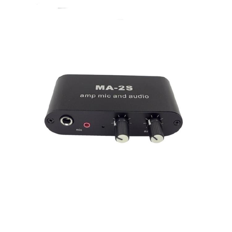 

MA2S Sound Preamplifier Stereo Preamp Amplifies Music and Mics 22X 75X with Separate Mixing Outputs Black 1