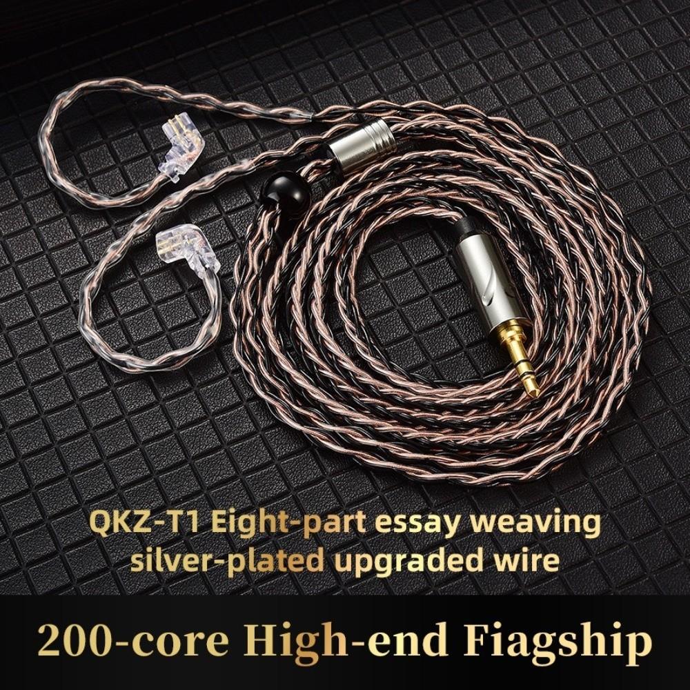 8-Strand QKZ T1 Headphone Upgrade Cord 2Pin KZ Earphone Replacement Cable Music Enthusiasts