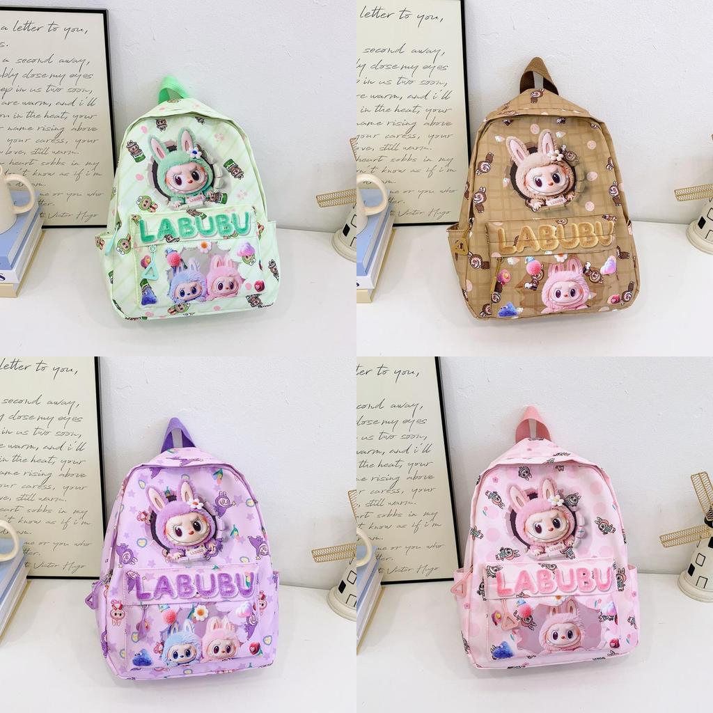 Small Cartoon Bunny Girl Student Backpack With Breathable Oxford Fabric For Daily Use