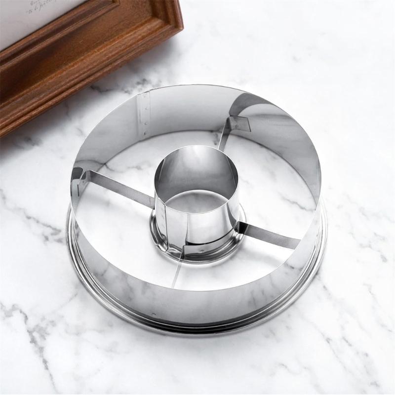 Set of 2 Commercial Stainless Steel Dessert Mold Cutters Baking Accessories Metal Texture Suitable for Baking Cookie