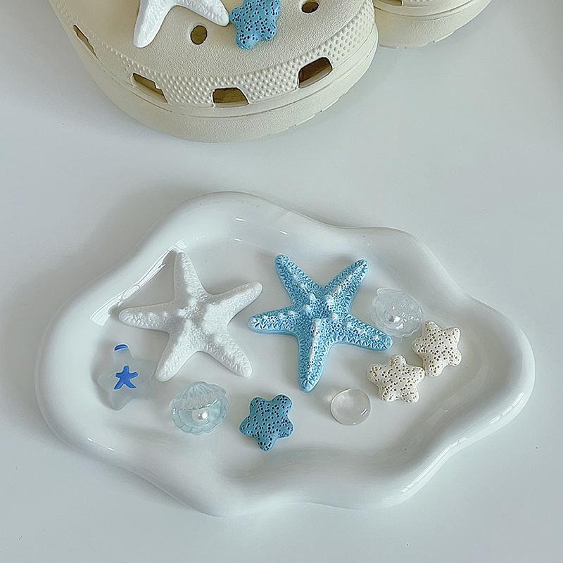 9 stk/sett Hav Vulkansk Stein Sjøstjerne DIY Avtakbart Skotilbehør For Kvinners Strand Sandaler Tøfler Dekorative Spenner