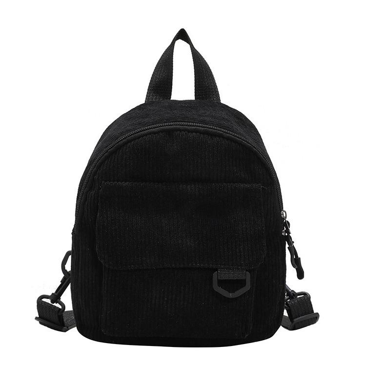 Schoolbag Simple Casual Women's Backpack 1011 New Korean Version This Year Popular Canvas Velvet Texture Small Backpack Women's Bag