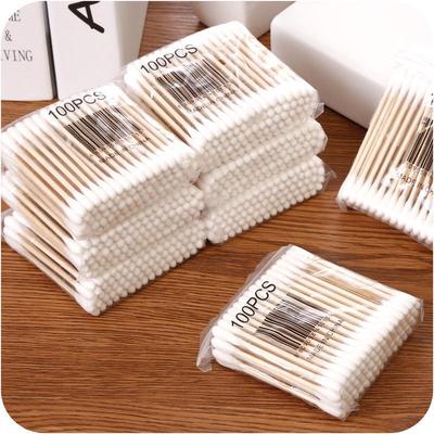 100 Double-Headed Cotton Swabs: Disposable Makeup Remover & Ear Cleaning Cotton Swabs In a Bag