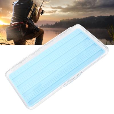 Fly Fishing Box Magnetic Closure Easy Grip Clear Lid Single Layer Fly Box with Silicone Pad L