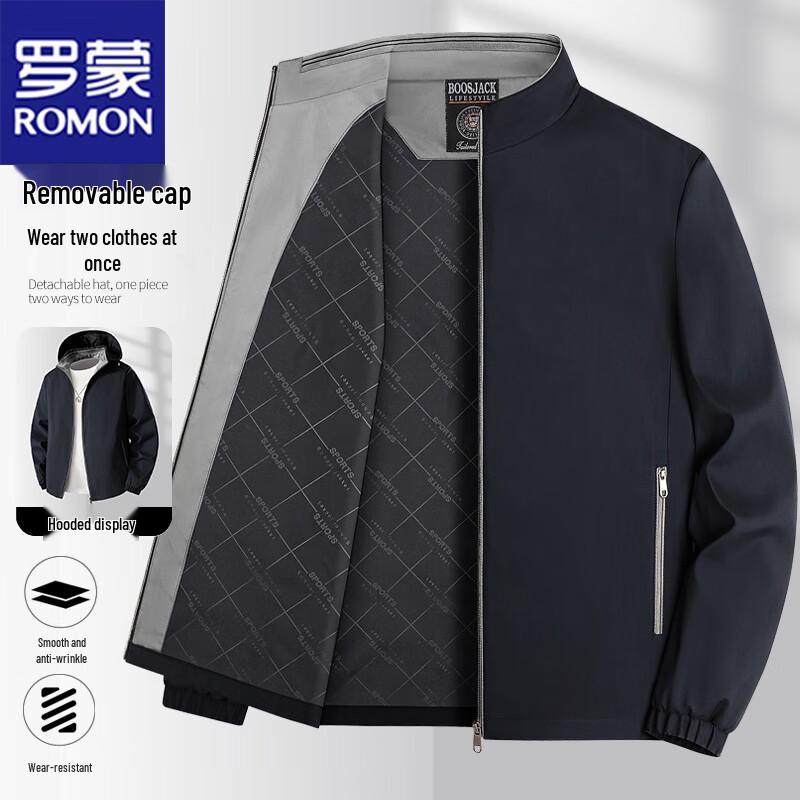 ROMON Men's Stand-Collar Business Casual Jacket