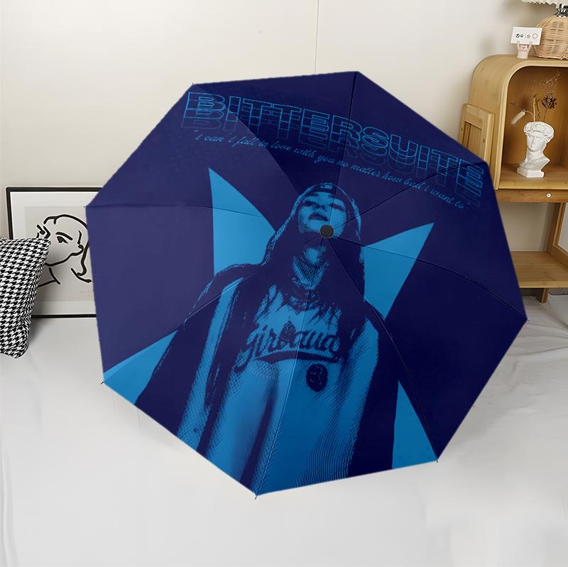Billie Eilish (1) Regenschirm stabiles Gestell geeignet für Outdoor-Aktivitäten Strandreisen ideales Geschenk für alle Jahreszeiten