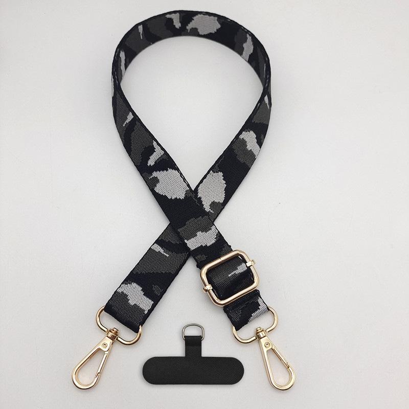 Retro Leopard Print Mobile Phone Bag Lanyard Adjustable Length Crossbody Neck Rope Anti-drop Universal Luggage Shoulder Strap