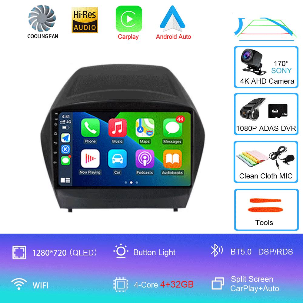 Autorádio Android 14 Carplay Auto Multimediální Přehrávač Pro Hyundai Tucson 2 LM IX35 2009-2015 Autorádio GPS Stereo 2din Hlavní Jednotka