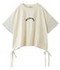 Milkfed Casual Colored Sleeve Edge Short Off White Women's Top,