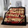 Halloween Horror Icons Blanket Ultra-Soft Suitable for Seaside Bed Livingroom All-Season Use Playful Design Perfect Gift for Relatives and Friends