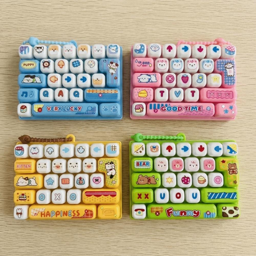 Simulation Keyboard 26-Key Keycap Clicker Candy Color Mini Keyboard Pendant  Desktop Decoration