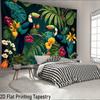 Tropical Parrot Tapestry, Jungle Plant Wall Hanging Vibrant Landscape Wall Decor for Living Room Bedroom