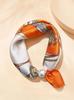 Popular Magnetic Buckle Pearl Necklace Silk Scarf Classic Striped Design Small Scarf Women's Protection Collar Anti-sun Thin Scarf