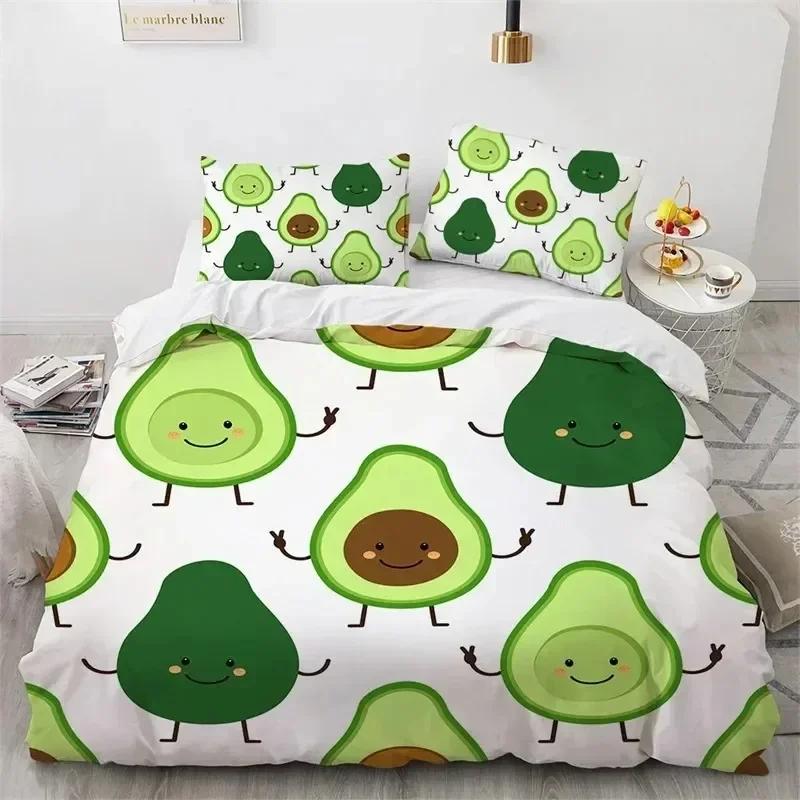 

Luxury New 3D Print Avocado Faces Comfortable Duvet Quilt Cover Pillowcase Bedding Set Children Bedroom Decoration Home Textile 70x133cm