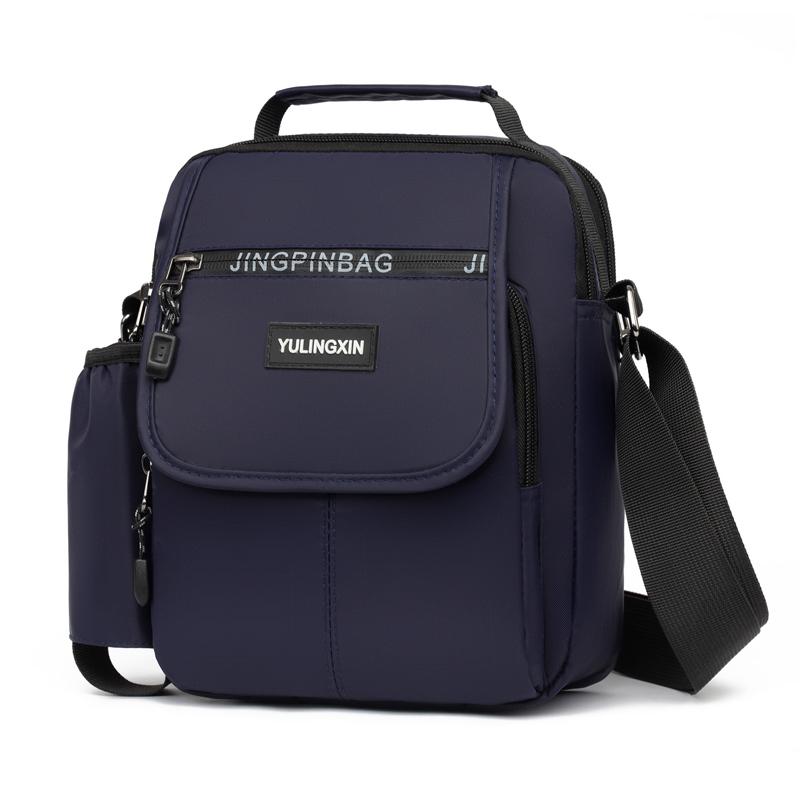 Borsa a Spalla Quadrata Sportiva da Uomo - Borsa a Tracolla Resistente a Lati Morbidi Stile College con Tasche Multifunzionali