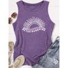 2026 New Be The Sunshine Sun Print Round Neck Women Soft Knit Sleeveless Vest