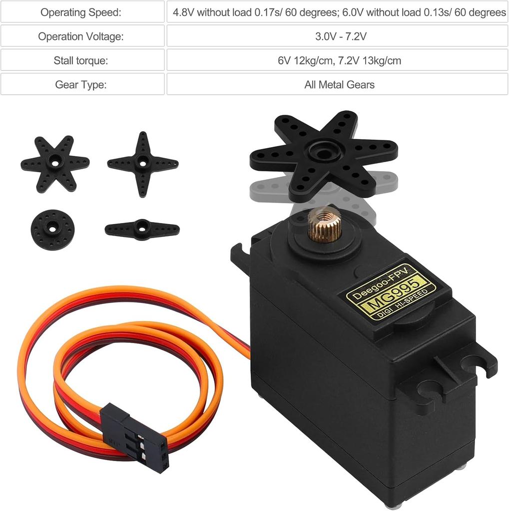 2Pcs Digital High-Speed Metal Gear Servo Motor Waterproof – For RC Airplane Helicopter Robot Arm
