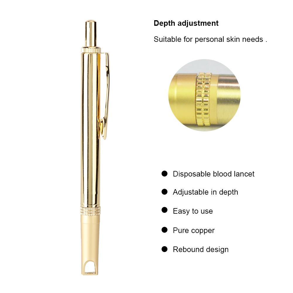 Pure Copper Blood Lancing Pen Cupping Acupuncture Therapy Device Blood Test