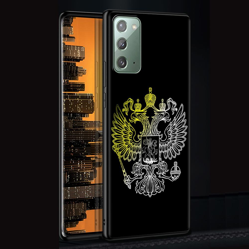 Russia Coat Of Arms Eagle Flag Case for Samsung Galaxy Note 20 Ultra 10 Lite 9 8 A12 A52 A51 S20 FE A50 Black Soft Phone Coque