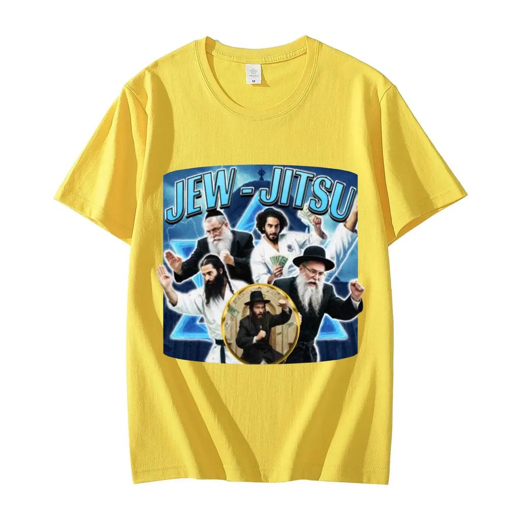 Vtipná židovská memová grafická trička Jew-Jitsu Vintage Y2k Tričko s krátkým rukávem Letní móda Ležérní trička