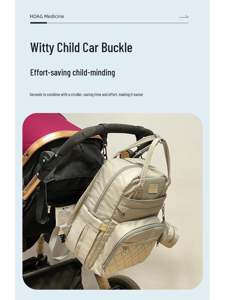 Portable Folding Diaper Bag: Large Capacity Shoulder Bag for Travel, Stroller Hanging, with Baby Bottle Holder and Changing Pad