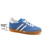 Leather retro color matching German training shoes women's 2025 new Korean version lace-up flat-bottomed casual sports board shoes Forrest Gump shoe