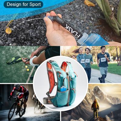 Folding Soft Flask Straw Soft Drink Water Kettle Flask Replacement Straw Lid for Hiking Bicycling Running Climbing