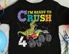T-Rex Dinosaur 4 Year Old Birthday Boy Shirt, Four Year Old Shirt, 4th Birthday Shirt, Fourth Birthday Shirt Toddler Monster Truck Birthday