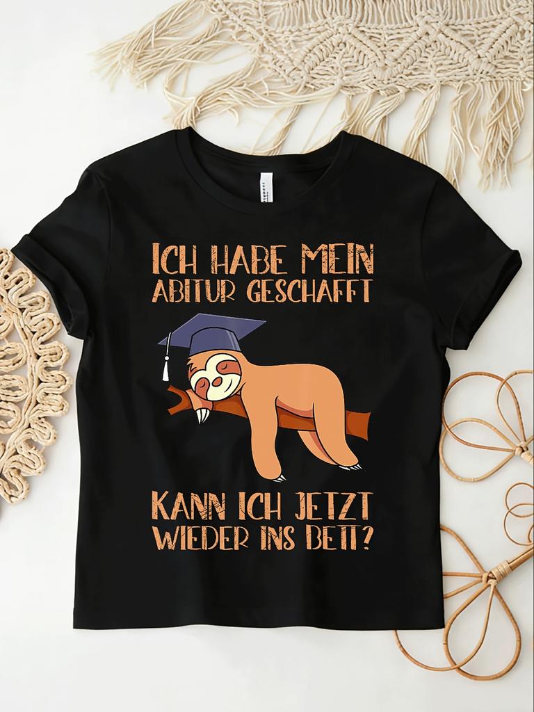 Sloth Abitur 2024 Created Abi 2024 Graduation For Unisex Unisex Unisex All Season Funny 180g Unisex Unisex All TShirt