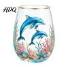 Functional Collectible Glass Cup Ocean-Themed Cup Jellyfish/Dolphins/Sea Turtles/Octopus Hand-Painted Thickened Drinking Durable Heat Resistant for