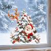 Christmas Window Decals for Home Xmas Tree Santa Sticker, Static Cling Snowy Elk Sticker Decal, Removable Waterproof PVC Decal Glass Doors Windows