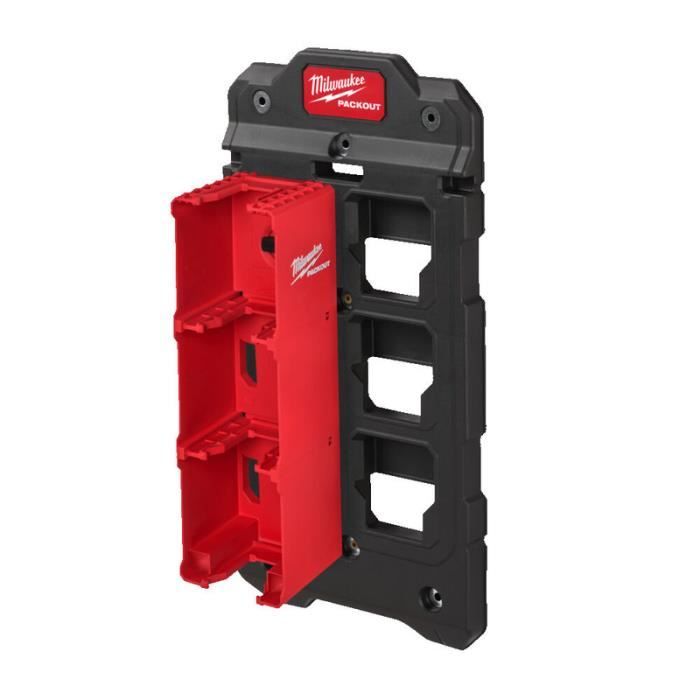 Porte Batterie - MILWAUKEE - M18 Packout - Rouge - 10,2 x 10 x H33 cm - Mixte